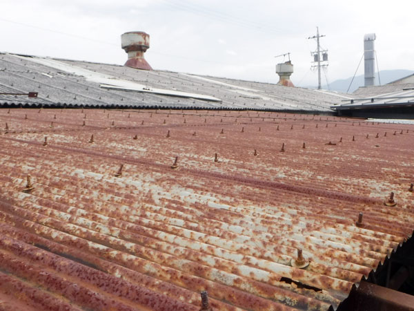 修理や取替工事が必要な屋根（波板屋根劣化・被害）